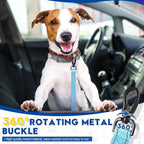 2 Piece Dog Car Seat Belt Harness Retractable Restraint for Car Headrest Adjustable Heavy Duty & Elastic & Durable Dog Car Seat Belt (Blue)