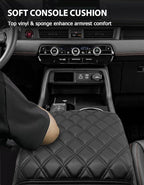 Center Console Cover for Honda Pilot 2023 2024 2025, Ridgeline 2024 2025, Passport 2024 2025 2026, Auto Armrest Lid Cushion Protector with Storage Pocket, Vinyl Leather, Black