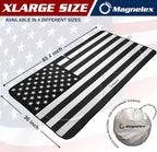 Magnelex American Flag Windshield Sun Shade, High-Resolution Sun Shield with Mirror Cut-Out for Automotive Interior Sun and Heat Protection, Folding Car Sunshade - X-Large, Black & White