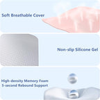 Car Seat Cushion with Neck Pillow & Lumbar Support Back Sciatica Tailbone Pain Relief Car Pillows Ergonomic Memory Foam Back Support for Driving Seat Office Chair Wheelchair 3 Pcs Pink