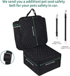 Flow.Month Pet Front Seat Cover Pet Booster Seat,Deluxe 2 in 1 Dog Seat Cover for Cars Waterproof Dog Front Seat Cover Pet Bucket Seat Cover with Safety Belt(Black)