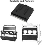 Reusable 6 Cup Drink Carrier with Handle and Insulated Food Delivery Bag, Portable Plastic Cup Caddy, 26L Grocery Cooler Box for Car Delivery, Travel, Picnic
