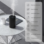 Waterless Essential Oil Diffuser Aromatherapy Scent Diffusers for Home Large Room, Bedroom, Car, Office, Desk, Battery Operated Mini Portable Air Freshener (Black)