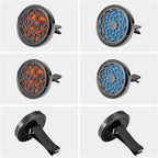 2 Pieces 316l Car Aromatherapy Essential Oil Diffuser Air Freshener with Vent Clip 48 Felt Pad Christmas Gift for Women Men(Cloud, Sunflower Patterns)