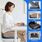 Seat Cushions for Office Chairs Wheelchair Cushion for Long Sitting Back Pain，Memory Foam Seat Car Computer Desk Chair Cushion，Coccyx Cushion for Tailbone Pain Relief Cushion Office Chair Black