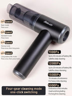 aokway Car Vacuum Portable Cordless 15000PA Powerful Suction, 7500mAh, 4-in-1, High Power Mini Vacuum Cleaner for Car, Home, PC, Keyboard, Desk Cleaning Small Handheld Rechargeable (Black)