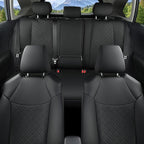 GIANT PANDA Full Set Car Seat Covers Custom Fit for Toyota Rav4 Hybrid SE/XSE 2019 2020 2021 2022 2023 2024 2025 Rav 4,Prime SE,Prime XSE 2021 2022 2023 2024,Stretch Faux Leather,Polyester Fiber,Black