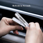 THEDOTS Car Air Freshener Vent Clip, Silver Metal Diffuser, 2 Refills Frosted Ebony Scent, Luxury Car Freshener Interior Accessories