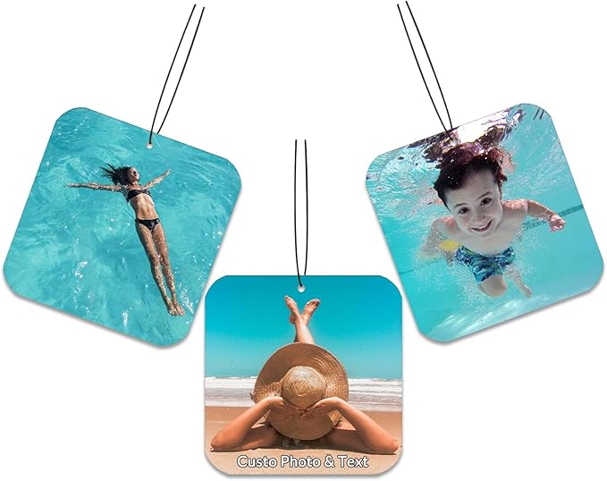 Custom Car Air Freshener with Photo - Double Sided Personalized Face Picture Hanging Ornament, Funny Scented Auto Accessories, Unique Gift for Boyfriend, Husband & Home Decor