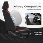 Coverado Car Seat Covers Front Set, Luxury Nappa Leather Seat Covers Universal Fit Waterproof Non-Slip Breathable Automotive Seat Protectors for Cars, SUVs, Trucks
