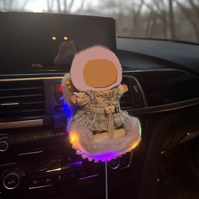 Car Air Freshener Vent Clip with Light Used for Jelly Cat Car Seat,Have A Seat Compatible with Fuggler Accessories (USB Type-Purple)