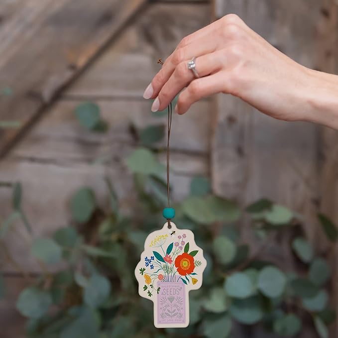 Studio Oh! Scented Hanging Car Air Fresheners - Pack of 2 - Natural & Exclusive Fragrance with DeoBoost Technology - Unique Design with Decorative Bead - Let Love Grow