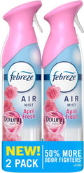 Febreze Air Mist, Air Freshener Spray, Odor Fighting Room Spray, Deodorizer for Home Bathroom Kitchen Office Apartment Dorm Room Classroom, Downy April Fresh Scent, 8.1oz (Pack of 2)