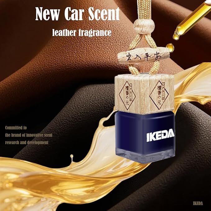 Car Air Freshener | Square Hanging Car Scent with Vent Clip Bottle | Long Lasting Fragrance | Essential Oil Diffuser | Odor Eliminator Deodorizer (Square-New Car)