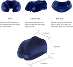 Neck Pillow for Airplane Travel Memory Foam - 360° Support for Long Flights & Car/Office Use, Machine Washable Pain Relief Pillow with Breathable Cover (Gemstone Blue)