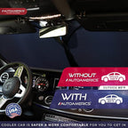 Autoamerics 1-Piece Windshield Sun Shade - Metallic Blue Foldable Car Front Window Sunshade for Most Cars SUV Truck Heat Blocker Visor Protector Blocks Max UV Rays and Keeps Your Vehicle Cool X-Large