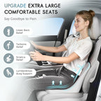 Car Seat Cushion and Lumbar Support Pillow, Larger Memory Foam Seat Cushion, Ergonomic L-Shaped Design Cushion for Back Pain Relief, Non-Slip Driving Cushion for Car, Office, Truck, Wheelchair-Gray