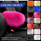 Andalus Brands Pure Australian Sheepskin Fluffy Car Center Console Cover, Luxurious Non-Shedding Furry Arm Rest Cover for Car, Versatile for All Seasons, Hot Pink - (11.47" X 6.3")