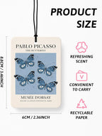 Blue Butterfly Floral Beach Air Freshener 4 Pcs, Coastal Ocean Seagrass Floral Hanging Air Freshener for Cars Closet Drawer Books, Blue Flower Car Accessories Mirror Decor for Women