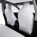 Custom Fit Seat Covers for 2025 2026 Tesla Model Y Juniper (5-Seater) - Ventilated Seats & Rear Screen Compatible - Nappa Leather Full Set Car Seat Protectors (White, Model Y 2025)