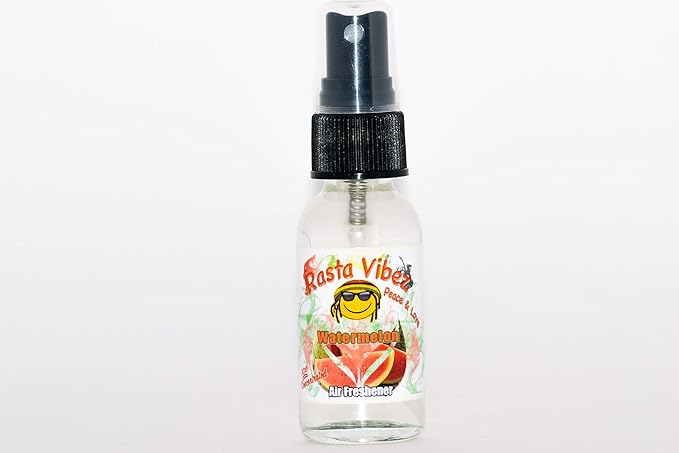 Rasta Vibez Watermelon Type Air Freshener - 100% Ultra Concentrated Oil Based Spray - Ideal for Bathroom, Home, Car, Office & More - Long Lasting Effects - 1oz Bottle