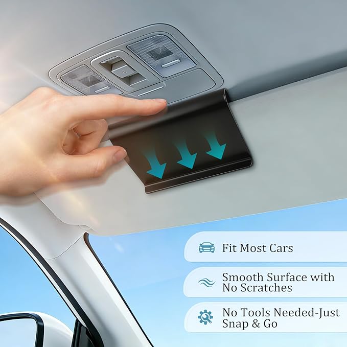 3 PCS Car Air Freshener Visor Clip Compatible with Drift Car Air Freshener, Vehicle Sun Visor Metal Clip for Car, Truck & SUV, Black (Freshener Not Included)