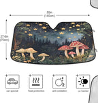 xigua Whimsical Mushrooms Car Windshield Sunshade Foldable Front Window Sun Visor Protector for Car,SUV,Truck - Keep Vehicle Cool,55 x 27.6 Inch