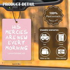 Pink Jesus Christian Car Air Freshener 4 Pcs, His Mercies Are New Every Morning Bible Verse Hanging Air Freshener for Cars Closet Drawer Books, Christian Car Accessories for Women Girls