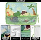 Car Window Shade for Baby, Blackout Car Window Curtain with Storage Pockets & 7 Suction Cups, Cartoon Pattern Cars Side Window Sun Shade Cover for Sun/Heat/UV Rays Protection (Green-Dinosaurs)