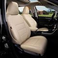 coverdream Rav4 Seat Covers Custom Fit for 2019-2025 Toyota Rav4 Hybrid(LE,XLE,XLE Premium,Limited) SUV,Fully Covered,Luxury Waterproof Leather Car Seat Protector(Full Set,Beige)