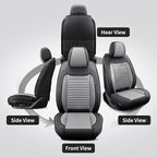 Front Seat Covers Fit for Toyota Corolla Cross 2021-2025,2026, Car Seat Covers Front Seats, Breathable Faux Leather Automotive Seat Covers Front Pair Anti-Slip Seat Cover(Black&Gray, Front)