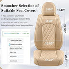 Coverado Car Seat Covers Full Set, Luxury Faux Leather Waterproof Seat Cover, 5 Seat Universal Seat Covers for Cars, Front and Back Car Seat Protector, Beige Leather Seat Cover Fit for Most Cars