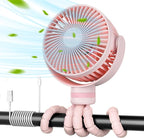 Momcozy 8000mAh Portable Stroller Fan, 27H Ultra-long Battery Life Detachable 4 Speed 360°Rotate LED Night Light with 2 Modes, USB Rechargeable Handheld Cooling Fan for Travel/Car Seat/Bedroom