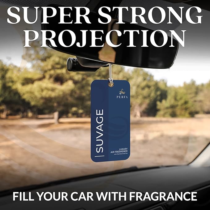 Solvère Disposable Card Freshener for Men | Car Scents Air Freshener with Solvère Fragrance | Strong Car Perfume Air Freshener with Odour Eliminating Technology by Perfa