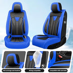 Fit Tucson Car Seat Covers Premium Leather for Hyundai Tucson 2010-2025 2026. Waterproof， Breathable, Scratch-Resistant & All-Weather Seat Cushion Protector (Front Seat,Blue&Black)
