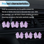 6PCS Bow Car Air Freshener Clips, Cute Air Conditioning Vent Clip, Aesthetic Car Interior Decoration Accessories, Automotive Dashboard Air Vent Trim Clip for Women Girl (Purple)