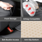 Coverland Custom Fit Car Seat Covers for Car Compatible with [Cadillac DTS, Oldsmobile Cutlass] Premium Water Resistant Leather Non-Slip Interior Protector [Full Set Dark Gray - Size Chart X78]