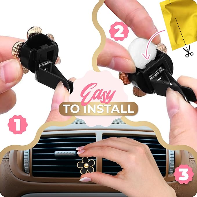6 Pieces Daisy Car Decoration Flower Air Vent Clip Air Conditioning Outlet Clip Car Air Freshener Clip Car Interior Decor Charm Colorful Interior Accessories for Girls Women