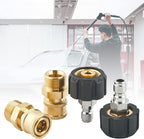 Pressure Washer Quick Connect Fittings, M22 14mm to 1/4 Inch Quick Connect Pressure Washer Adapter Set, 4 Pieces