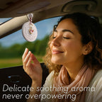 Luxury Car Air Freshener for Women - Refillable & Portable Essential Oil Fragrance Diffuser - Cute Car Accessories & Interior Decor - Mirror Hanging or Vent Clips - Pink Heart Charm, Rose Scent