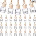 Domensi 150 Pieces Hanging Car Diffuser Air Freshener Bottle Bulk Empty Glass Refillable Perfume Bottles Oil Diffuser Aromatherapy Pendant for Auto Interior Ornaments Decor (Clear)