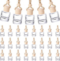 Domensi 350 Pieces Hanging Car Diffuser Air Freshener Bottle Bulk Empty Glass Refillable Perfume Bottles Oil Diffuser Aromatherapy Pendant for Auto Interior Ornaments Decor (Clear)