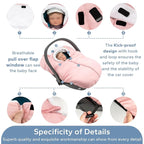 SERAPHY Car Seat Cover Baby Winter Carseat Cover for Babies, Universal Warm Infant Car Seat Canopy & Stroller Covers Accessories for Newborn Boy Girl Essentials, Pink Thick Winter
