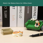 Miniature Cat Figurine kit Mini Resin Statue for Office Desk Figurine Organizer for Nightstand Garden Fairy Accessories Deco Car Dashboard Gift for Cat Lovers