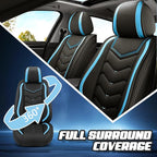 Car Seat Covers for Mercedes-Benz S-Class 2005-2026, Premium Nappa Leather Car Seat Cover, Stylish Sport Seat Covers， Automobile Seat Cover Sets.(Standard 5 Seats/Black Blue)