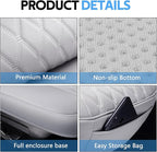 wuyaoyao Leather Car Seat Bottom Covers, Anti-Slip Front Seat Covers for Car, Auto Seat Cover Cushion Pad, Full Wrap Bottom Auto Seat Protector with Pocket Suitable for Most Vehicles (Gray)