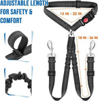 Dog Seat Belt for Car, Dual Pet Vehicle Headrest Restraint Safety Seatbelt,Two Dog Leash No Tangle Dog Car Leash Seat Belt,Duty Adjust Elastic Connect Harness in Vehicle Travel (Blue)