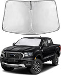 EcoNour Windshield Sunshade Compatible for Ford Ranger 2019-2024 2025 2026, Sun Visor for Front Windshield & Window Sun Shade Cover, UV Heat Blocker & Protector, Car Accessories