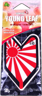 2 Pack Wakaba Young Leaf YLWP93 Japan Tree Frog Peach Scents JDM Air Freshener, White Peach