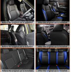 AOMSAZTO Car Seat Cover Fit for Toyota CHR 2018-2022 Faux Leather Seat Covers Protector Compatible Airbag Waterproof C-HR Full Set Black&Blue